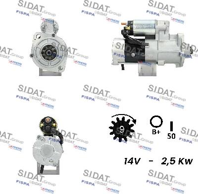 Sidat S12MH0195A2 - Стартер autozip.com.ua