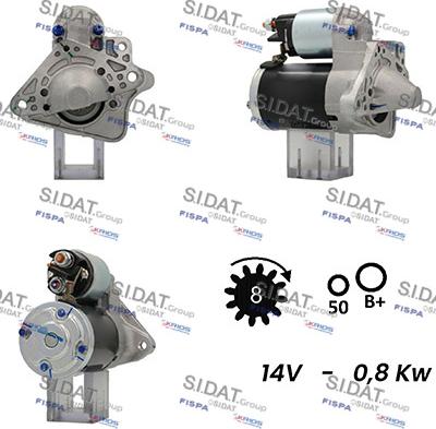 Sidat S12MH0365A2 - Стартер autozip.com.ua