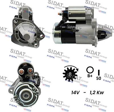 Sidat S12MH0208A2 - Стартер autozip.com.ua