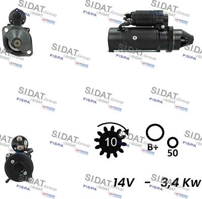 Sidat S12ML0289A2 - Стартер autozip.com.ua