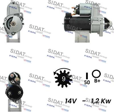 Sidat S12VA0454A2 - Стартер autozip.com.ua