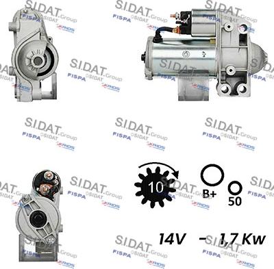 Sidat S12VA0614A2 - Стартер autozip.com.ua