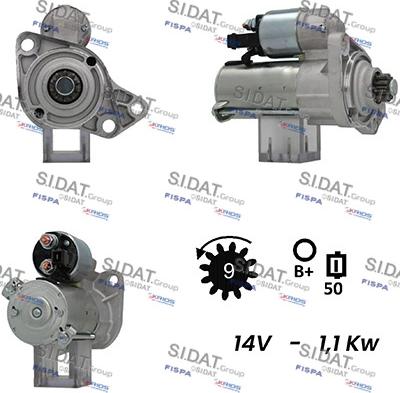 Sidat S12VA0115A2 - Стартер autozip.com.ua