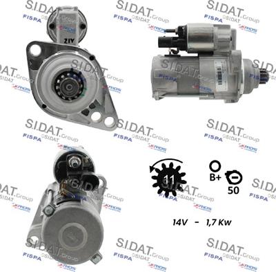 Sidat S12VA0117 - Стартер autozip.com.ua