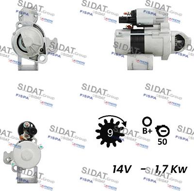 Sidat S12VA0253 - Стартер autozip.com.ua