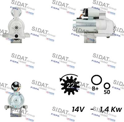 Sidat S12VS0695A2 - Стартер autozip.com.ua