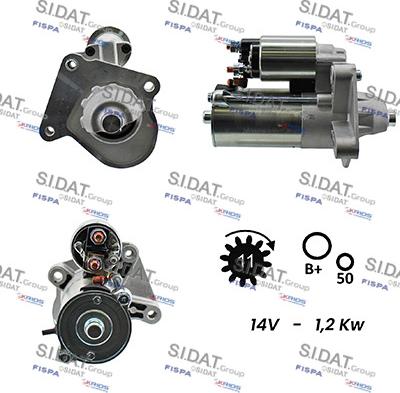 Sidat S12VS0193A2 - Стартер autozip.com.ua