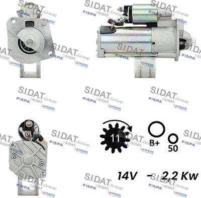 Sidat S12VS0160A2 - Стартер autozip.com.ua