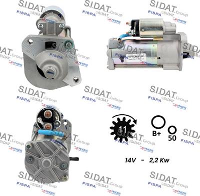 Sidat S12VS0160 - Стартер autozip.com.ua