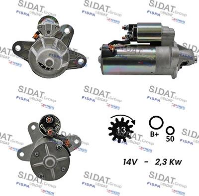 Sidat S12VS0121A2 - Стартер autozip.com.ua