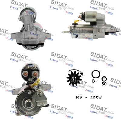 Sidat S12VS0868 - Стартер autozip.com.ua