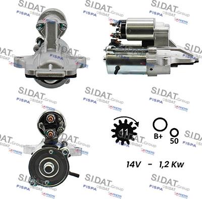 Sidat S12VS0283A2 - Стартер autozip.com.ua