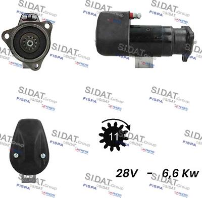 Sidat S24BH0041A2 - Стартер autozip.com.ua