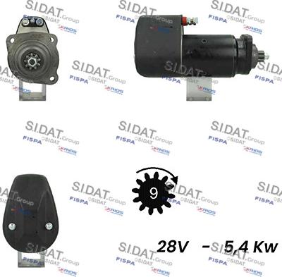 Sidat S24BH0019A2 - Стартер autozip.com.ua