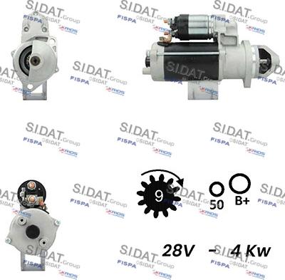 Sidat S24BH0015A2 - Стартер autozip.com.ua