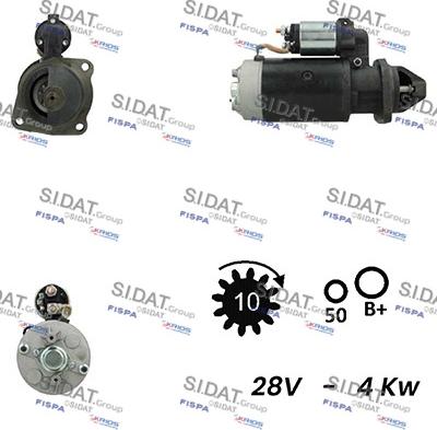 Sidat S24BH0038A2 - Стартер autozip.com.ua