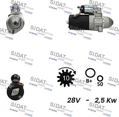 Sidat S24BH0135A2 - Стартер autozip.com.ua