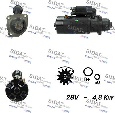 Sidat S24BH0130A2 - Стартер autozip.com.ua