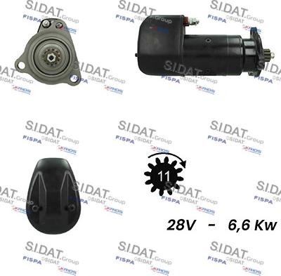 Sidat S24BH0122A2 - Стартер autozip.com.ua