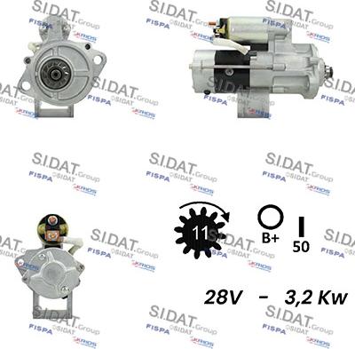 Sidat S24MH0134 - Стартер autozip.com.ua