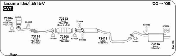 Sigam DW018 - Система випуску ОГ autozip.com.ua