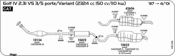 Sigam VW246 - Система випуску ОГ autozip.com.ua