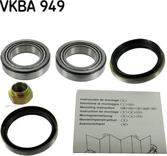 SKF VKBA 949 - Комплект підшипника маточини колеса autozip.com.ua