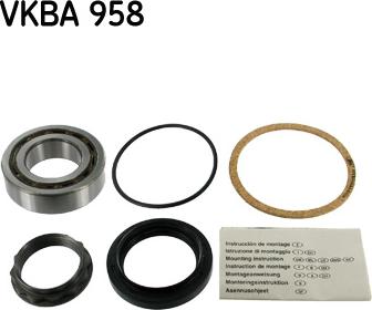 SKF VKBA 958 - Комплект підшипника маточини колеса autozip.com.ua