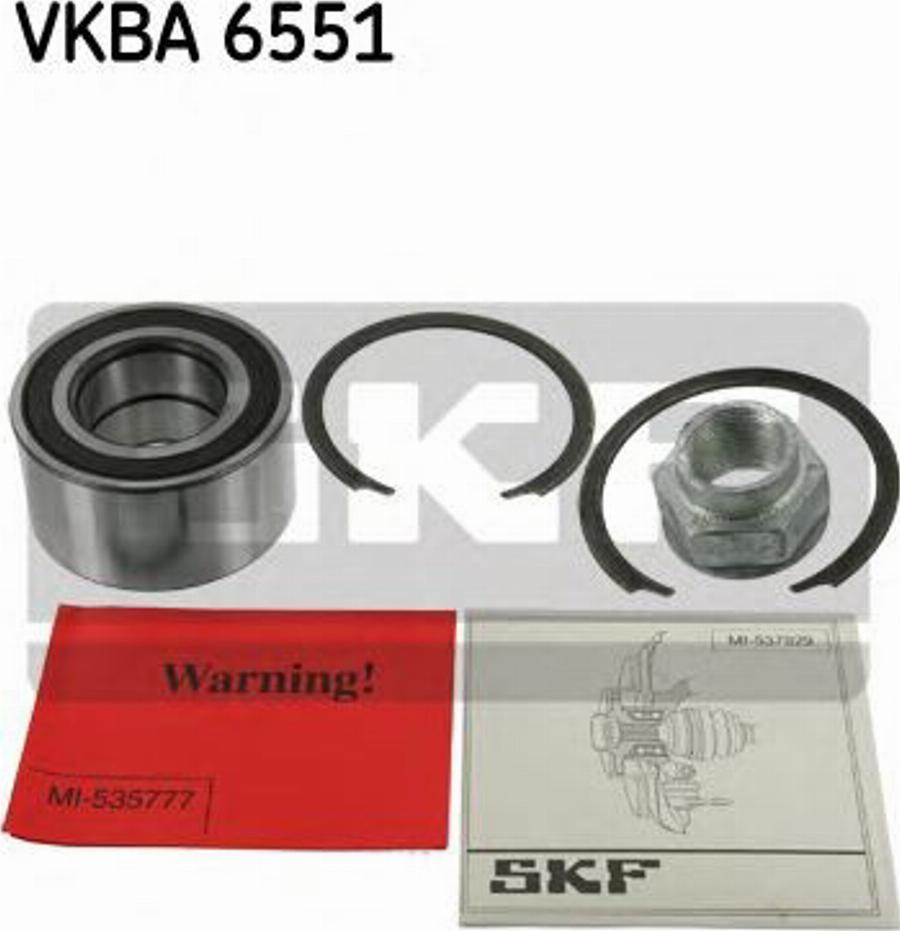 SKF VKBA6551 - Комплект підшипника маточини колеса autozip.com.ua