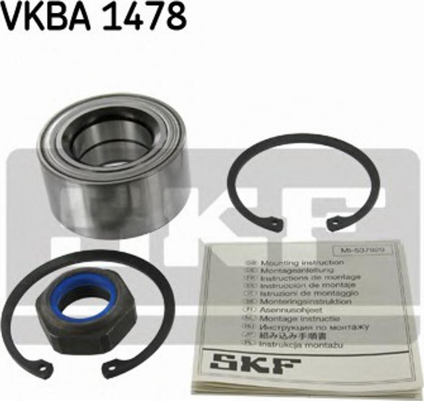SKF VKBA 1478 - Комплект підшипника маточини колеса autozip.com.ua