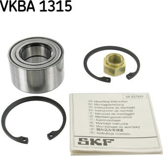 SKF VKBA 1315 - Комплект підшипника маточини колеса autozip.com.ua