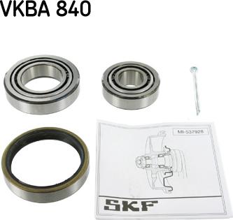 SKF VKBA 840 - Комплект підшипника маточини колеса autozip.com.ua