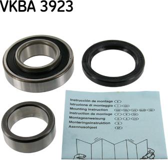 SKF VKBA 3923 - Комплект підшипника маточини колеса autozip.com.ua