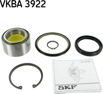 SKF VKBA 3922 - Комплект підшипника маточини колеса autozip.com.ua