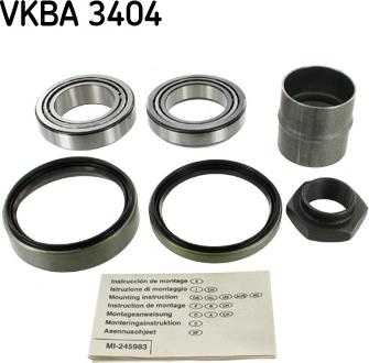 SKF VKBA 3404 - Комплект підшипника маточини колеса autozip.com.ua