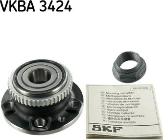 SKF VKBA 3424 - Комплект підшипника маточини колеса autozip.com.ua