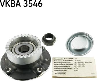 SKF VKBA 3546 - Комплект підшипника маточини колеса autozip.com.ua