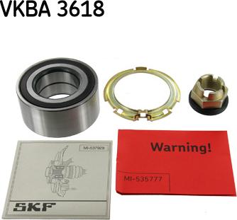 SKF VKBA 3618 - Комплект підшипника маточини колеса autozip.com.ua