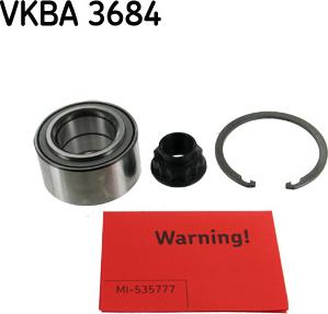 SKF VKBA 3684 - Комплект підшипника маточини колеса autozip.com.ua