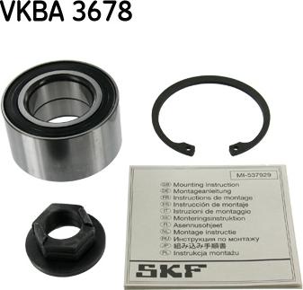 SKF VKBA 3678 - Комплект підшипника маточини колеса autozip.com.ua