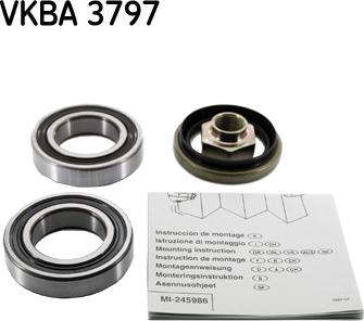 SKF VKBA 3797 - Комплект підшипника маточини колеса autozip.com.ua