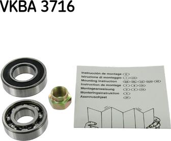 SKF VKBA 3716 - Комплект підшипника маточини колеса autozip.com.ua