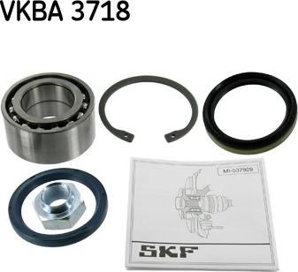 SKF VKBA 3718 - Комплект підшипника маточини колеса autozip.com.ua