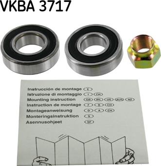 SKF VKBA 3717 - Комплект підшипника маточини колеса autozip.com.ua