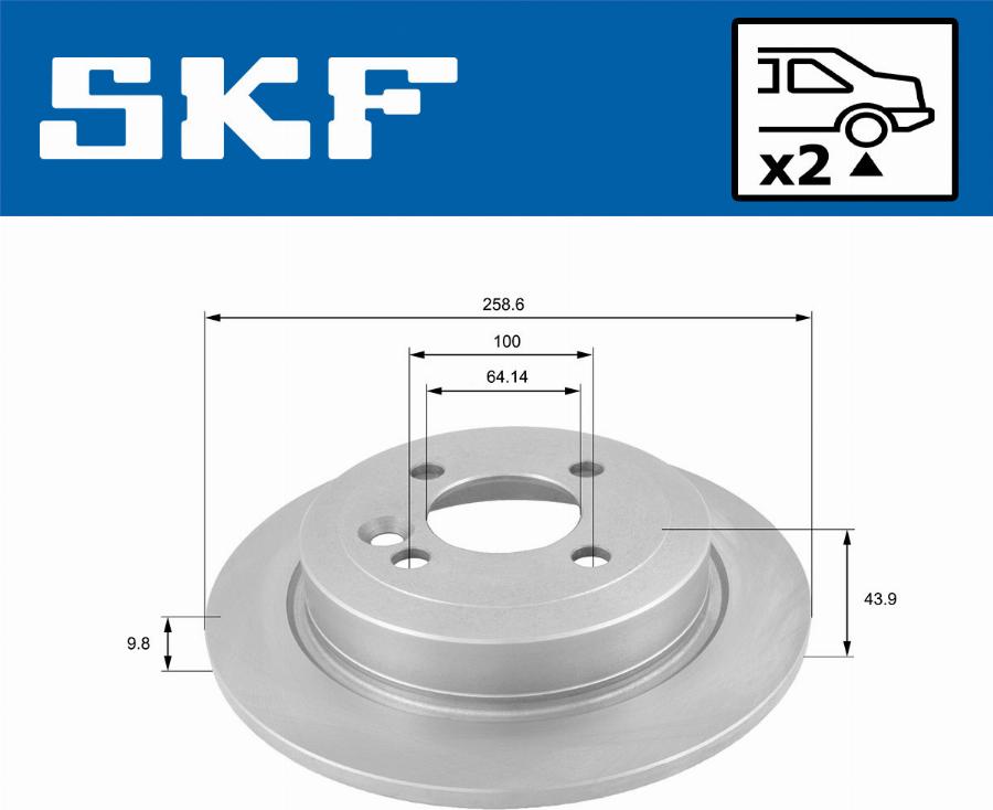 SKF VKBD 90050 S2 - Гальмівний диск autozip.com.ua