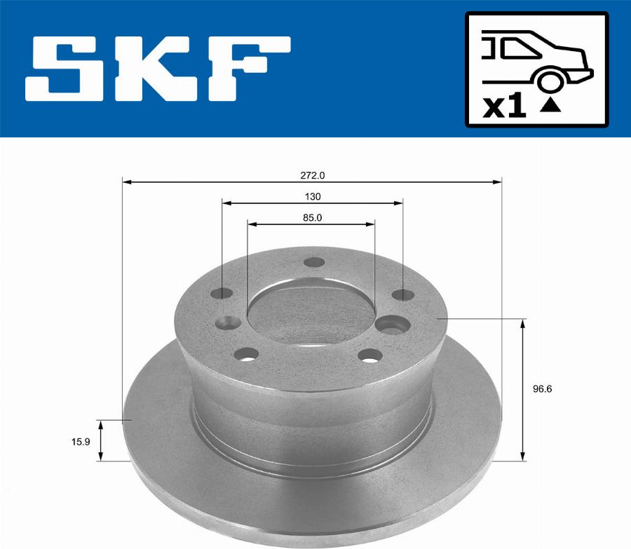 SKF VKBD 90198 S1 - Гальмівний диск autozip.com.ua
