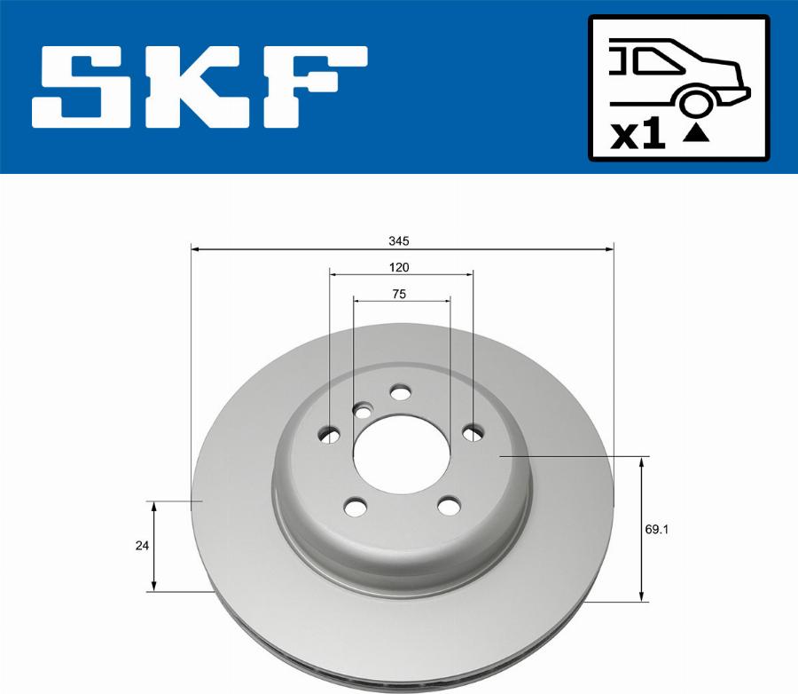SKF VKBD 90162 V1 - Гальмівний диск autozip.com.ua