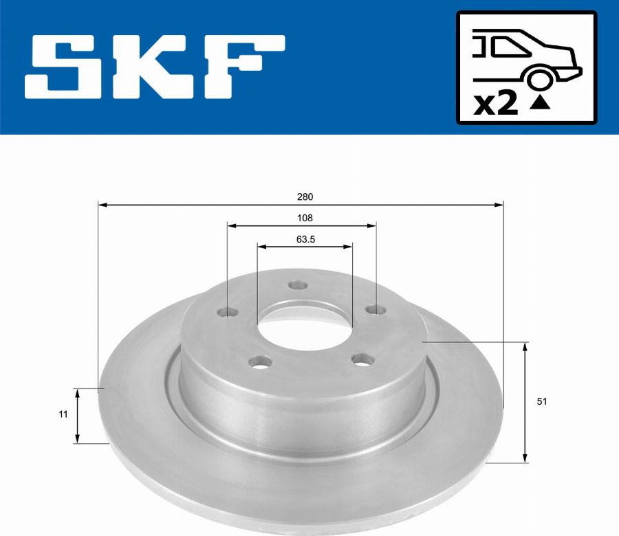 SKF VKBD 90121 S2 - Гальмівний диск autozip.com.ua