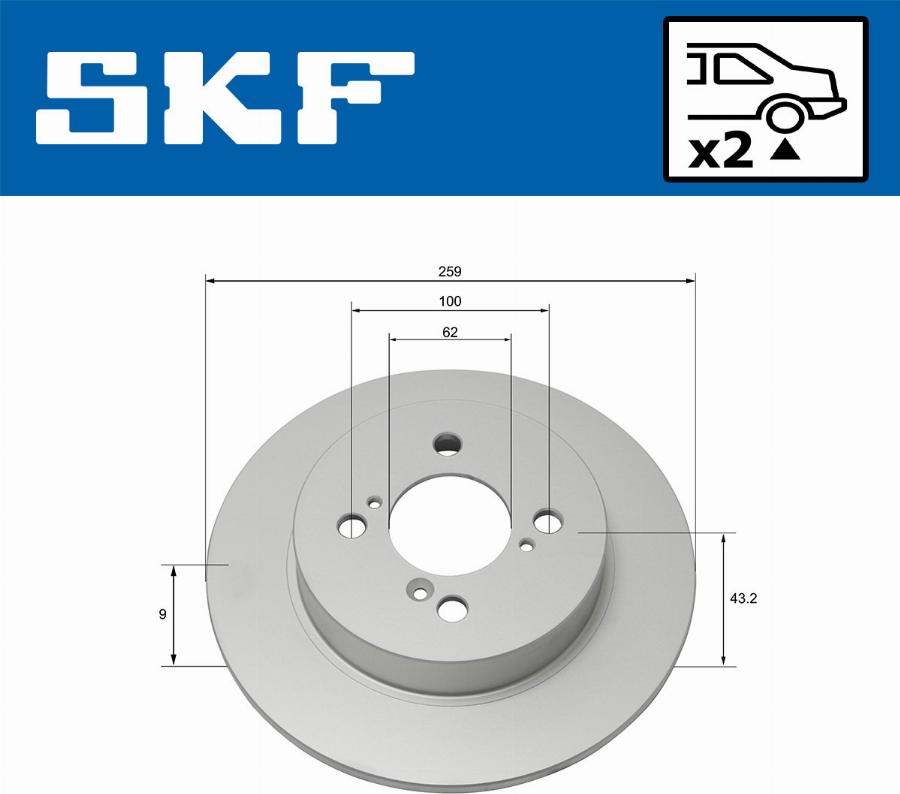 SKF VKBD 90265 S2 - Гальмівний диск autozip.com.ua