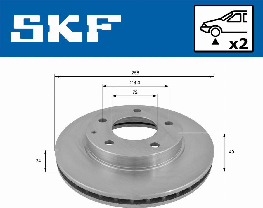 SKF VKBD 80518 V2 - Гальмівний диск autozip.com.ua